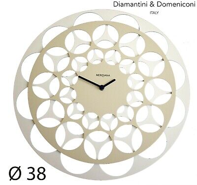 diamantini domeniconi orologio da parete in metallo design grigio bianco a muro