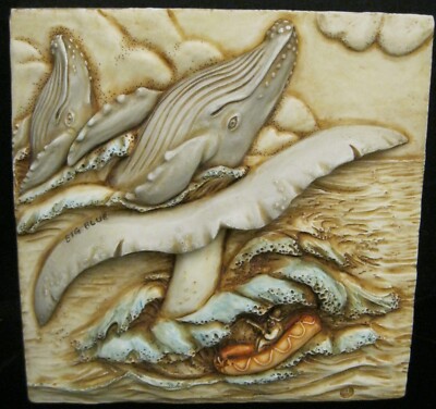 PICTURESQUE TILE FIGURINES HARMONY KINGDOM NOAH'S PARK WHALE WATCH  NUMBERED 47