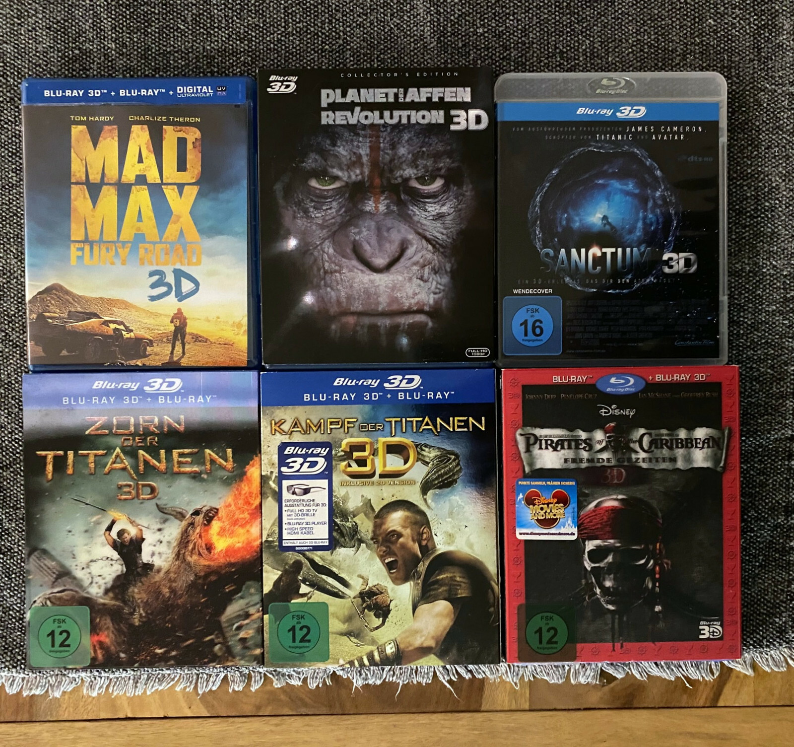 [3D Blu-ray] 6 Filme / Planet der Affen Collectors/ Mad Max / Kampf der Titanen 