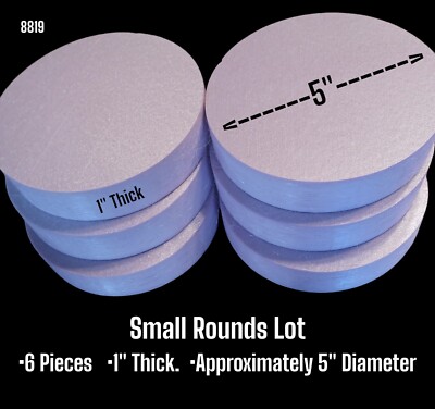 XPS Foam Board  Small Round Lot  Includes 6 Pcs of  5'' Diameter x 1'' Thick 8819