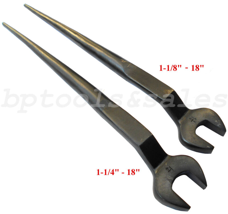 2pc Iron Worker Spud Wrench Construction Wrench 1-1/4" & 1-1/8" Aligning Bar Set