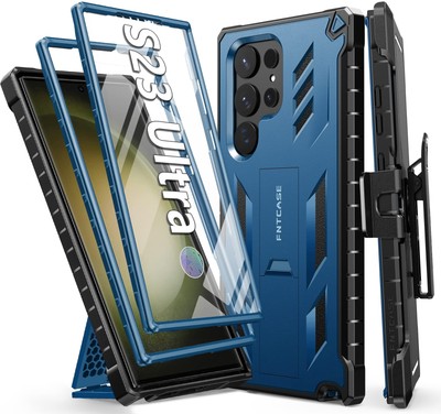for Samsung Galaxy S23 Ultra Case: Built-in Screen Protector & Kickstand, Ext...