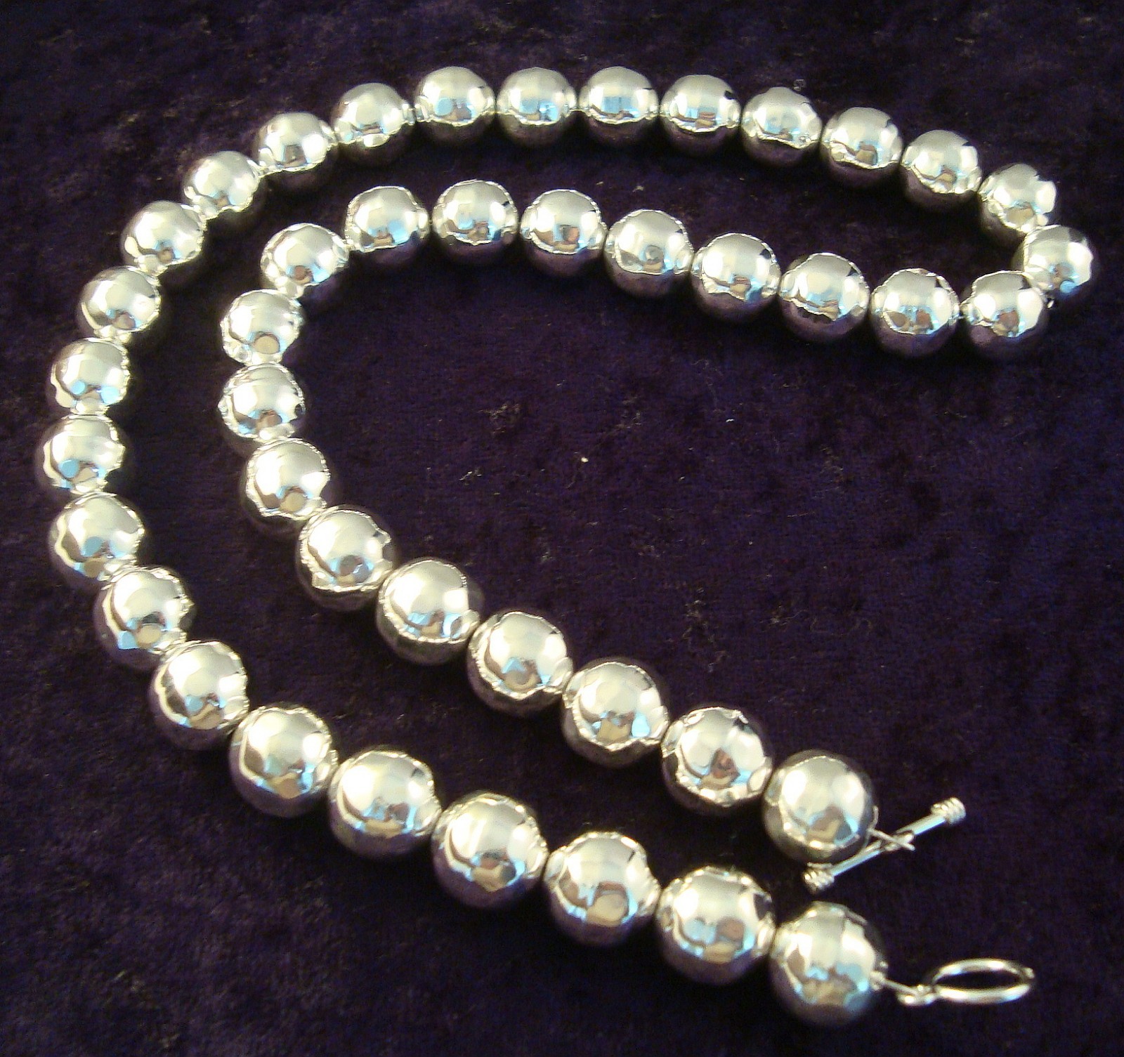 TAXCO MEXICAN 925 STERLING SILVER HAMMERED BEADED BEAD NECKLACE MEXICO | eBay
