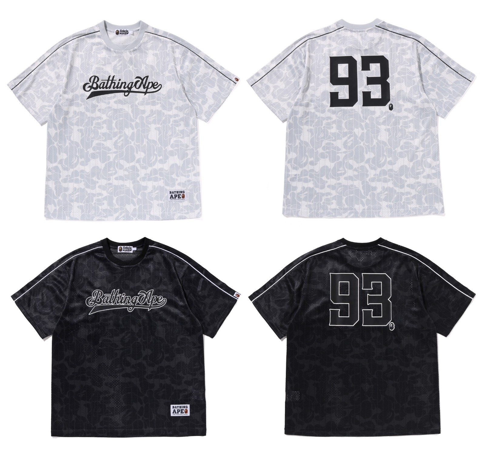 A BATHING APE Men's CAMO STRIPE BASEBALL LOGO RELAXED FIT