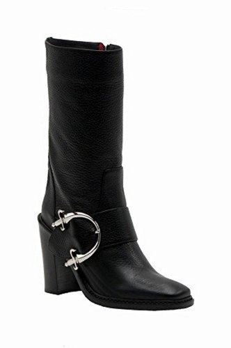 Cesare Paciotti Studded Leather Buckle Biker Boots Black  display picture 2