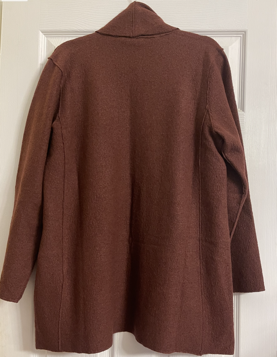 Pre-owned Eileen Fisher $348  Brownstone Boiled Wool High Collar Jacket 1x 2x 3x