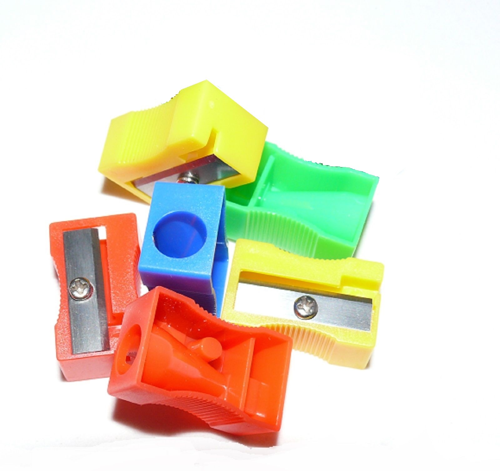 Set 6 Temperamatite In Plastica Colorati 1 Foro Tempera Matite Scuola dfh