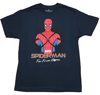 Spider-man Adult New T-Shirt  - Far From Home Waist Up Spidey Pic