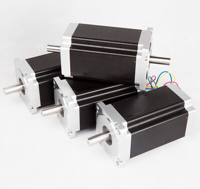 US Free Ship 4PC Nema 34 Stepper Motor 1600oz.in 3.5A Dual Shaft CNC Cut Mill