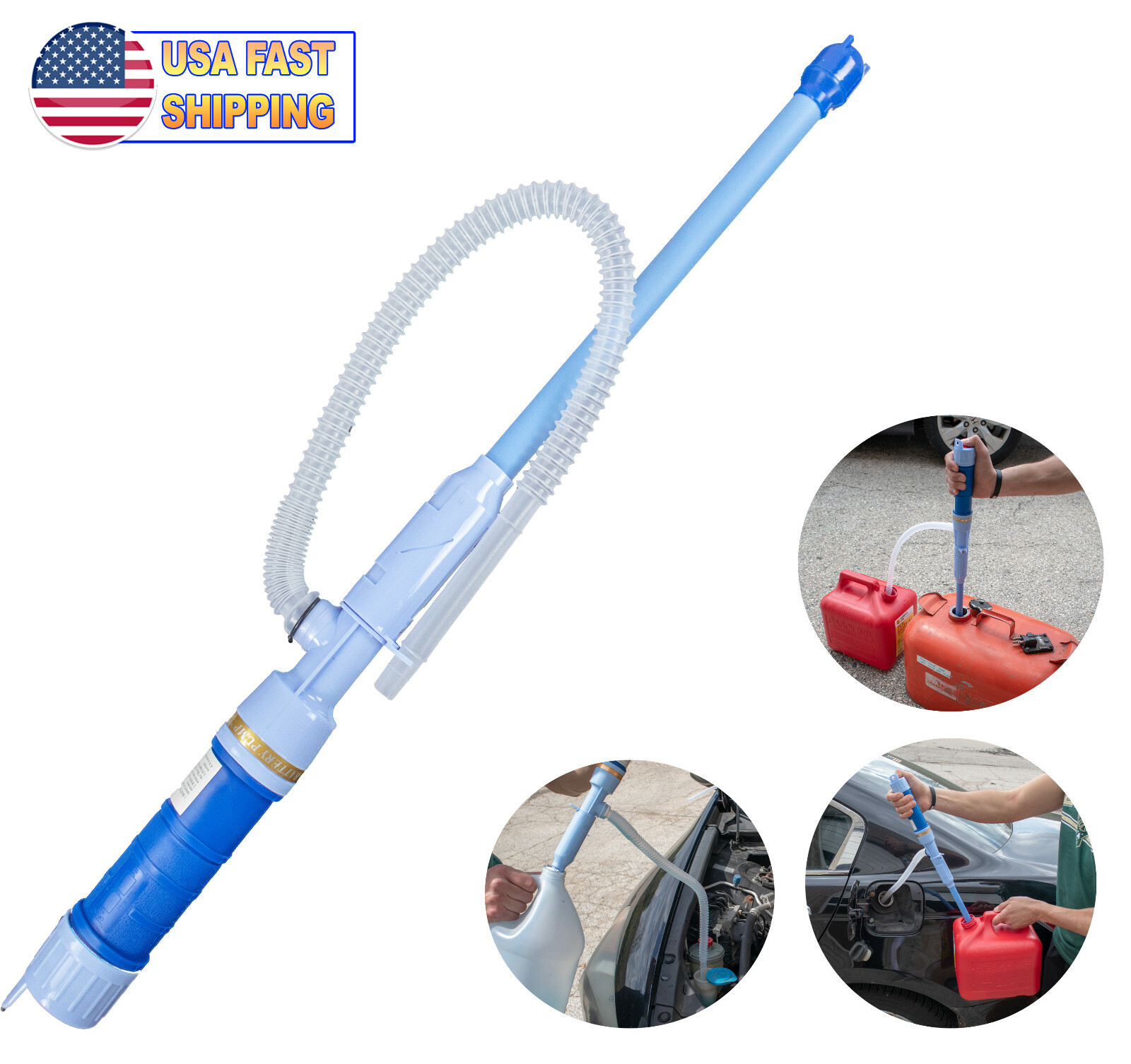 Turbo Electric Liquid Transfer Siphon Pump Cordless Battery Powered Gas Oil