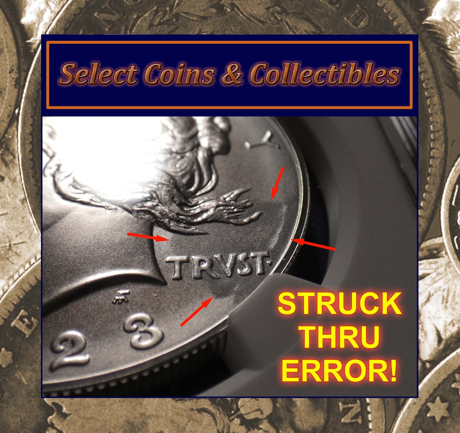 洋楽 critical issue 2023 Peace Dollar NGC MS 69 MINT ERROR Struck Thru Error