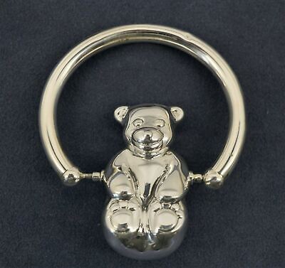 Vintage Tiffany & Co. Sterling Silver Teddy Bear Baby Rattle - Free Shipping USA