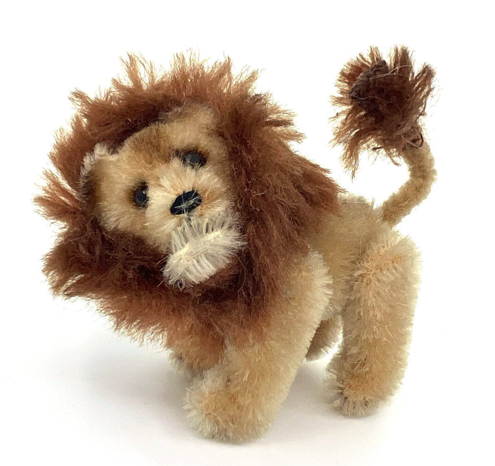 ◆シュコ/シュコー◆ノアの箱舟シリーズ「ミニチュアライオン」◆Schuco◆ Schuco Noahs Ark Lion 1950s Mohair Plush over Metal Jointed