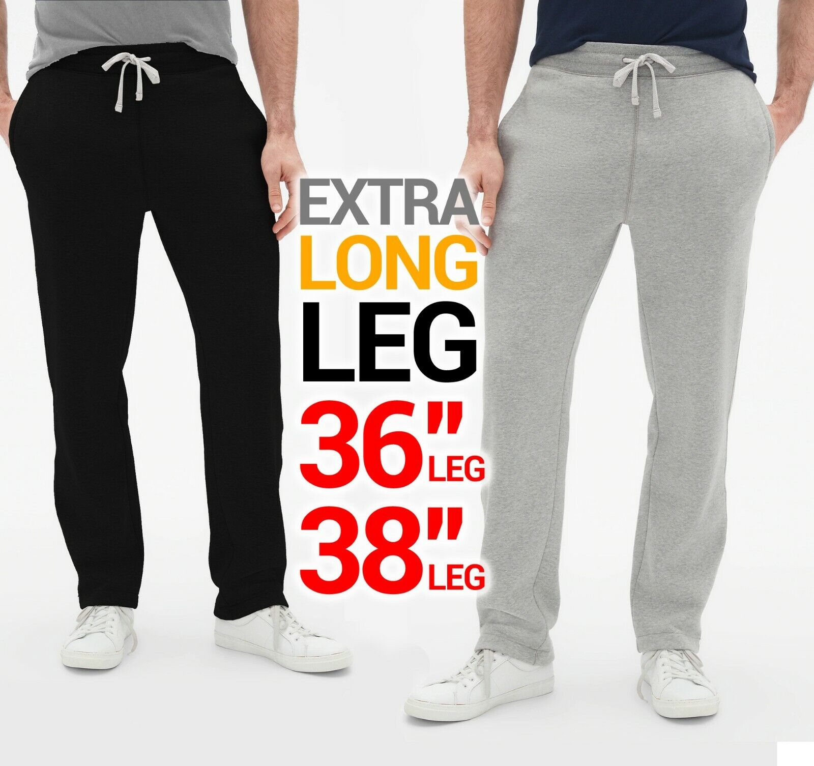 EXTRA LONG Fleece Pants Trousers UFC MMA Gym Bottoms Jogging Joggers Running Men | eBay