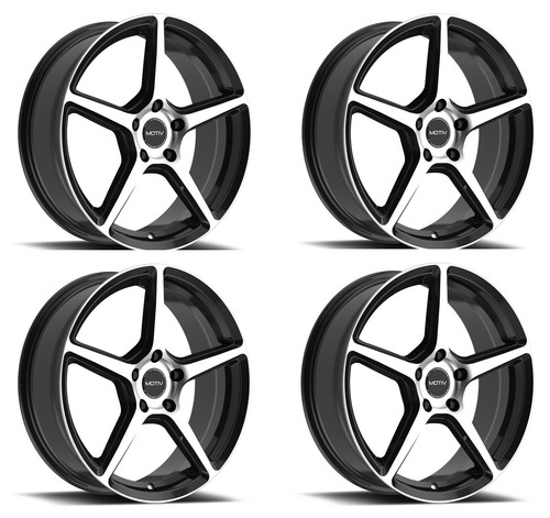 Set 4 16" Motiv 433MB Blade 16x7.5 Machined Black Wheels 5x108 40mm Rims