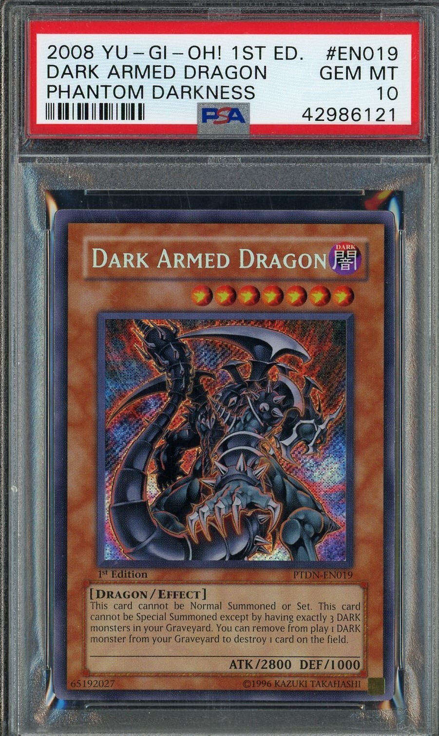 Yugioh 2008 1st Edition Dark Armed Dragon PTDN-EN019 Secret Yugioh 2008 1st Edition Dark Armed Dragon PTDN-EN019 Secret