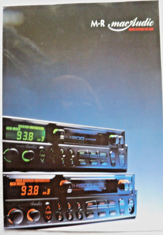 Mac Audio Prospekt, M R 200, M R 500,Technische Daten, 4 Seiten, 2 BlÃTter,  A 4