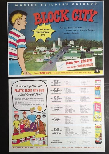 Vintage Block City Plastic Building Block Set B500 306 Pcs. 100% Complete