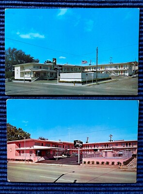 WACO, TEXAS TX~TraveLodge Motel~1950's & 1970's Views~2 Vintage Postcards