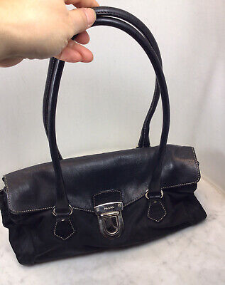 Vintage PRADA Black Nylon Leather Shoulder Bag