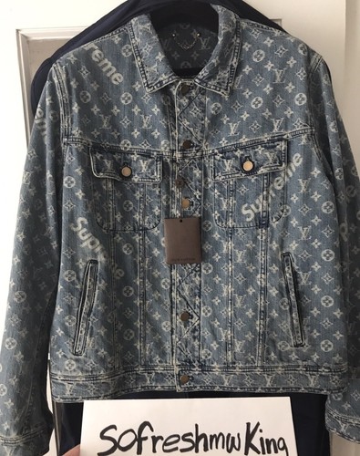 Louis Vuitton x Supreme 2017 Denim Trucker Jacket - Blue Outerwear