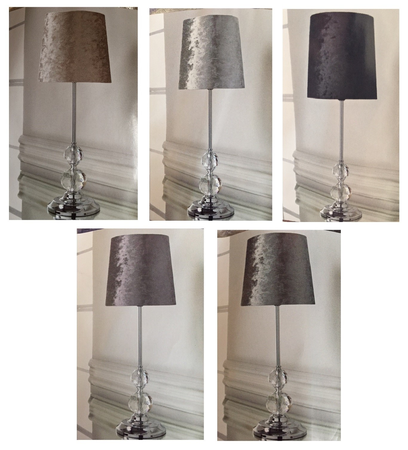 grey velvet table lamp