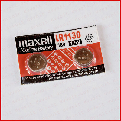 LR1130 Maxell 1.5v AG10 189 V10GA G10A SR1130SW Batteries  X 2