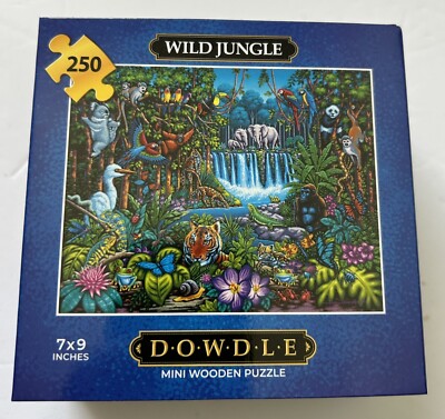 Wild Jungle - Dowdle Mini Wooden Jigsaw Puzzle, 7'' x 9'' - 250 Pieces. Animals.