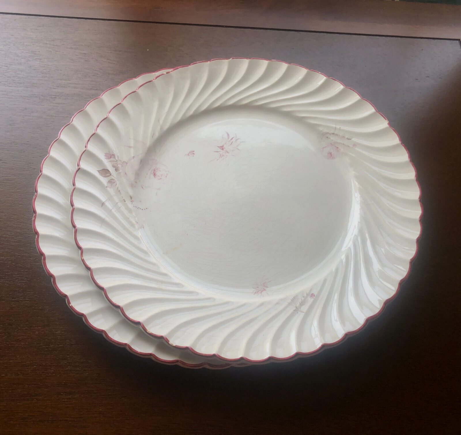Two Vintage KG Luneville Badonviller France PLATES, Faded Two Vintage KG Luneville Badonviller France PLATES, Faded