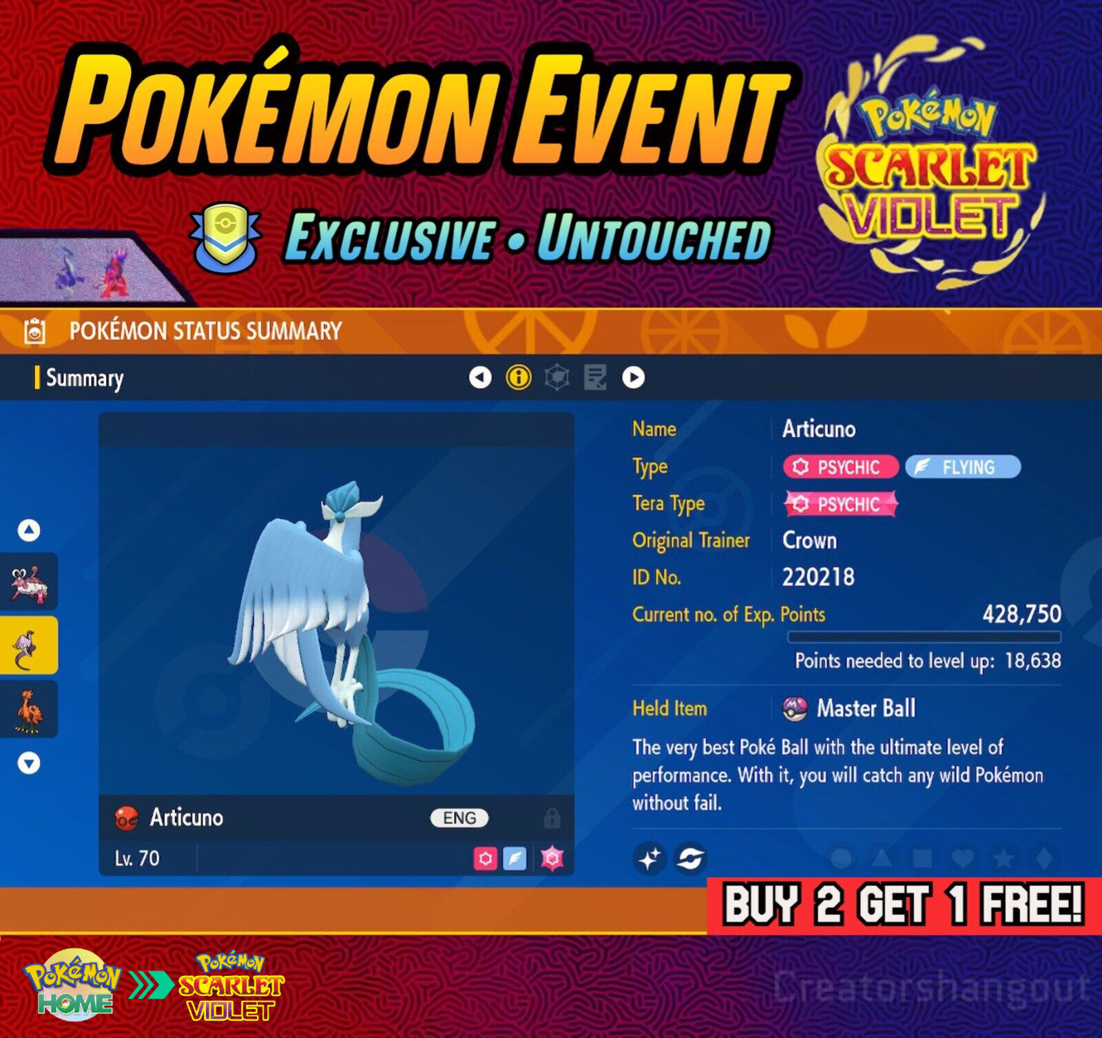 ✨ Shiny Galarian Articuno Event • 2022 Championship ⭐ Pokemon Scarlet and Violet