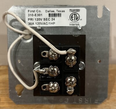 First Co. Intertek Transformer Model # 310-E301 PRI 120V Sec 24 30A 120VAC / 1HP