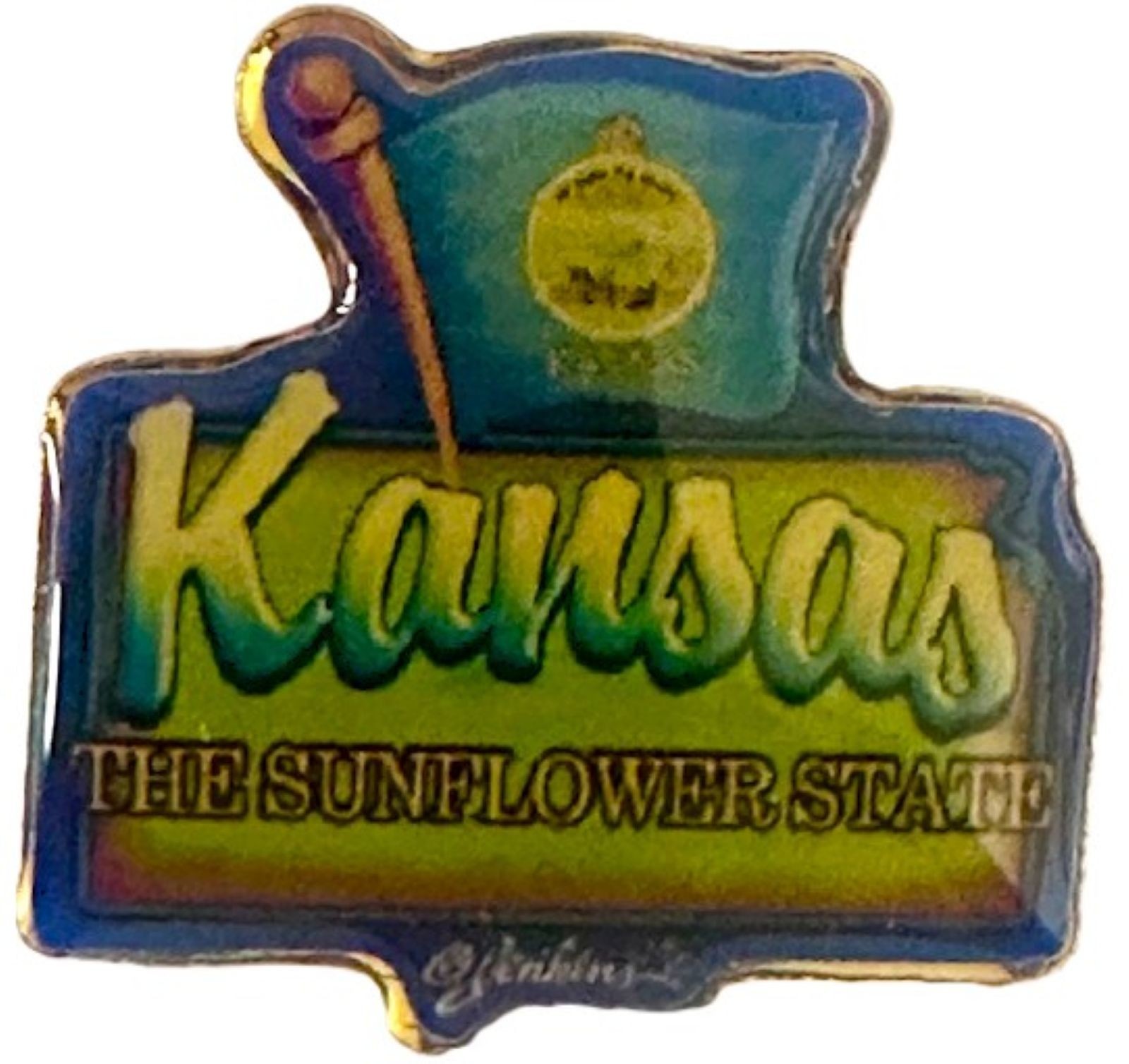 Kansas The Sunflower State Hat Tac or Lapel Pin