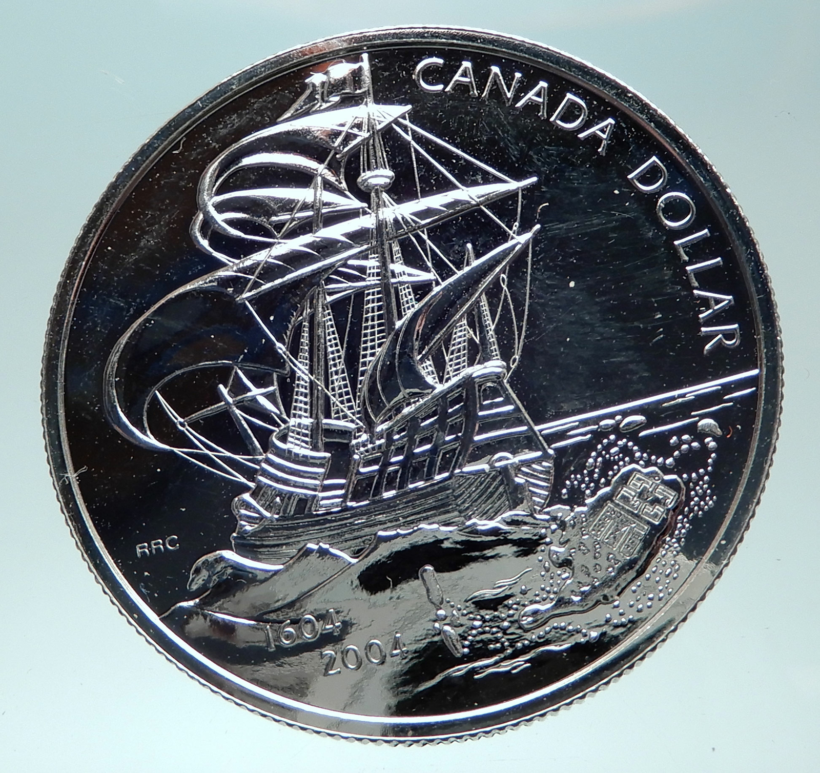 2004 CANADA UK Queen Elizabeth II FRENCH SHIP Genuine Silver