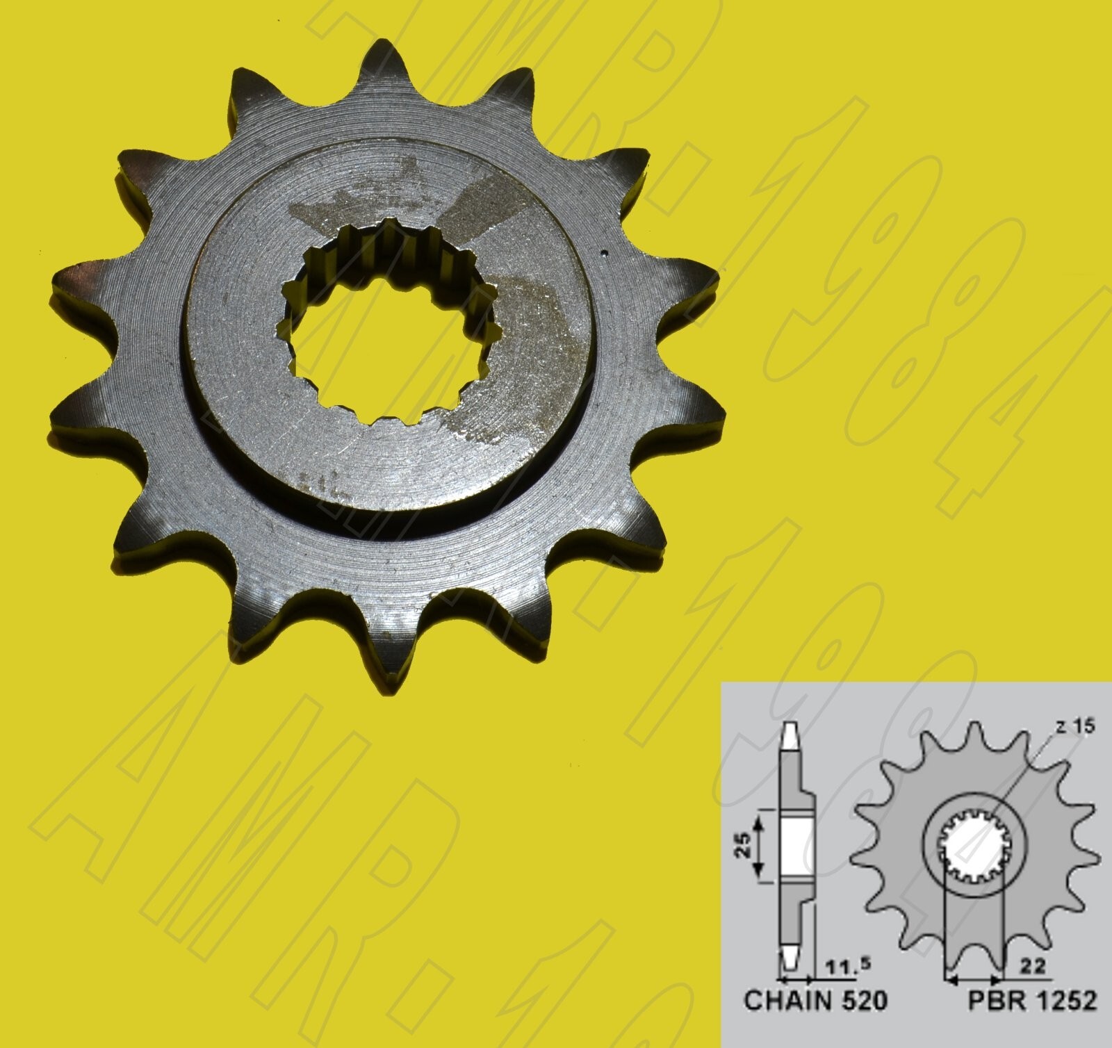 PIGNONE PBR  ACCIAIO  Z 15  KTM 350 / 400 / 600  - HUSQVARNA 701  P. 520  1252