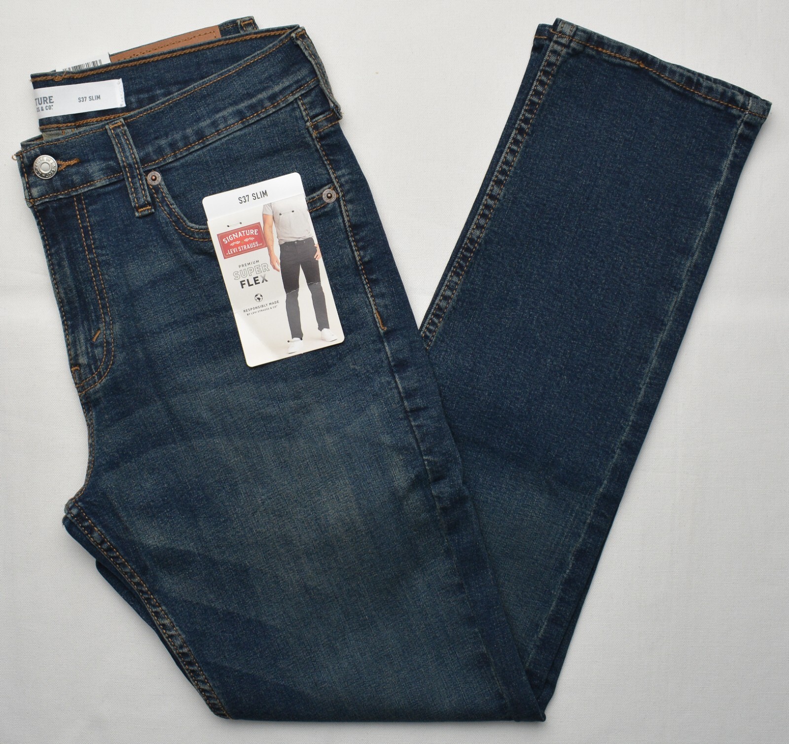 Signature By Levi Strauss #11330 NEW Men's Slim Super Flex Jeans | eBay
