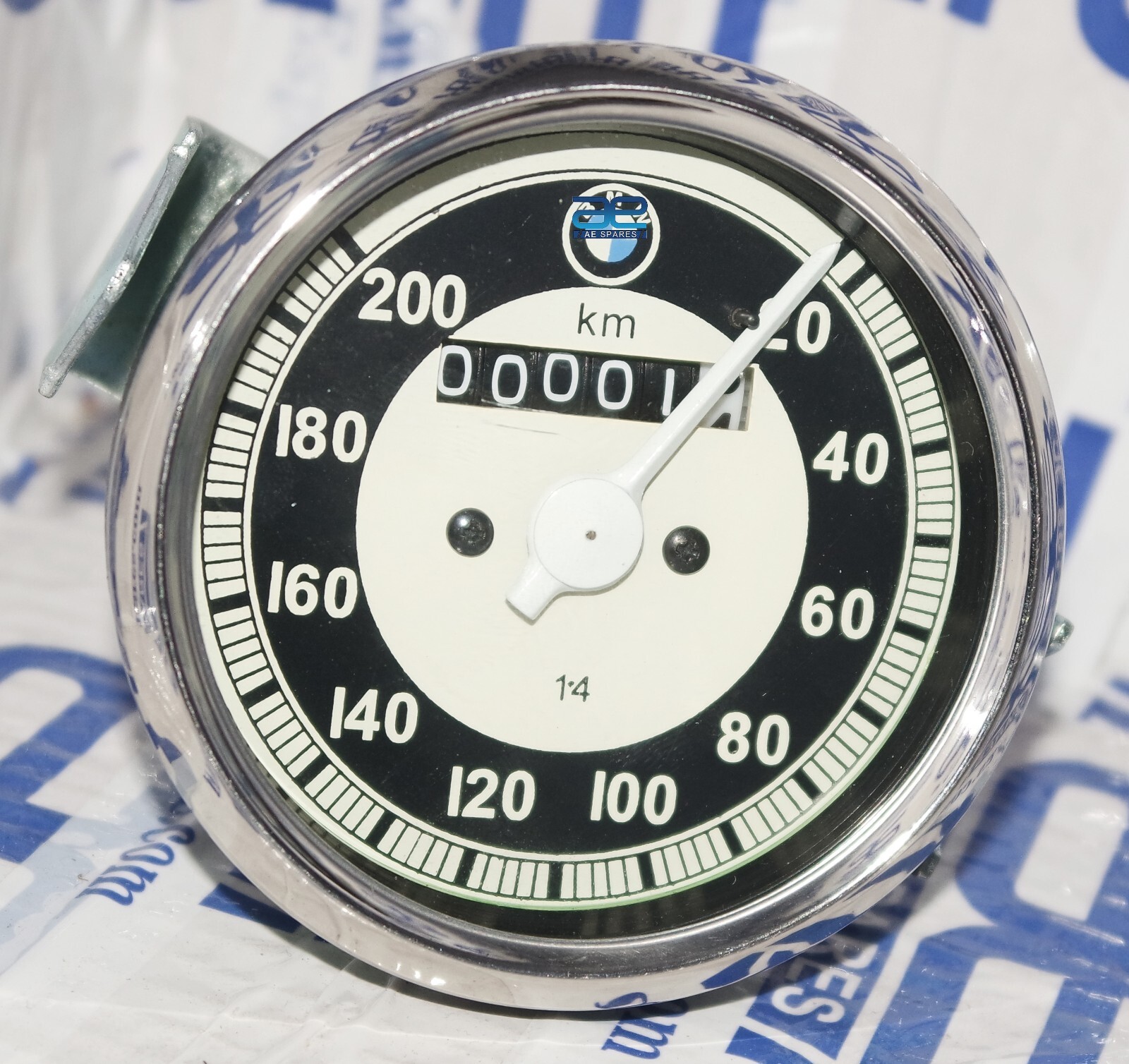 Black & Cream Face Speedometer 20-200 / 0-200 Kmph For BMW Motorcycle