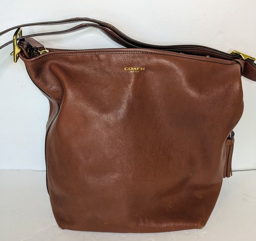 バッグ Old Coach Leather ShoulderBag Brown 4153 Vintage Coach Bleecker Bucket 4153 British Tan Brown 90s