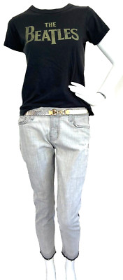 Current Elliott Denim Jean The Stiletto Distressed Ankle Skinny Grey 29 VGUC
