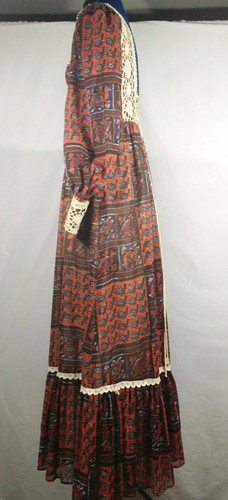 VTG GUNNE SAX Jessica San Fran Dress Prairie Hippie Boho Long Crochet Lace 7 S