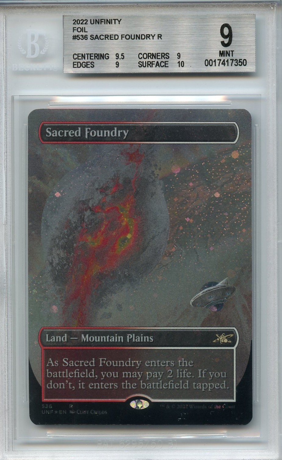 聖なる鋳造所 /Sacred Foundry 日　ギャラクシーFoil MTG MINT BGS 9+ (w/ subs) Sacred Foundry (Borderless Galaxy Foil