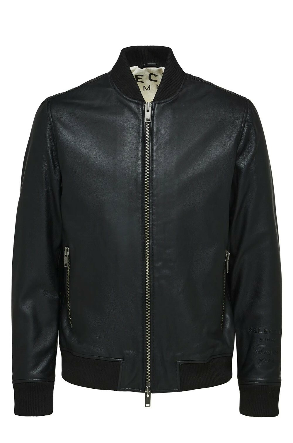 912 Selected Homme Iconic Leather Bomber Jacket Size XL 912 Selected Homme Iconic Leather Bomber Jacket Size XL