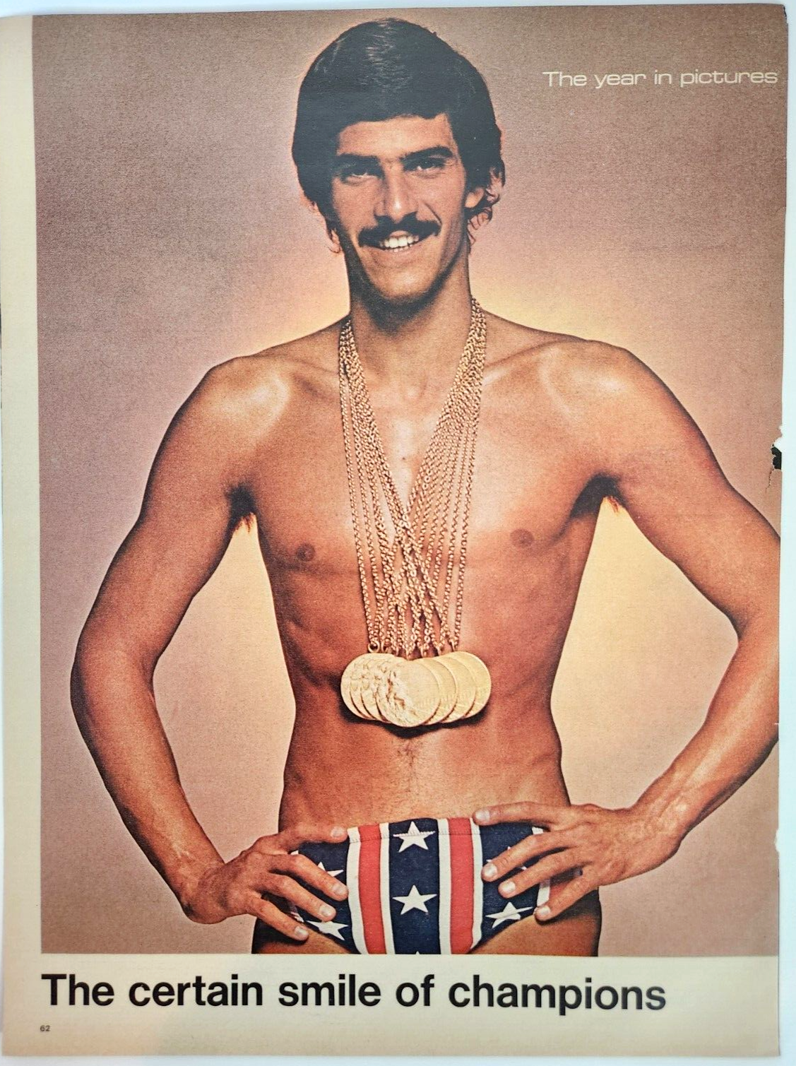 Mark Spitz Olympic Swimmer Vintage 1972 Magazine Print Mark Spitz Olympic Swimmer Vintage 1972 Magazine Print