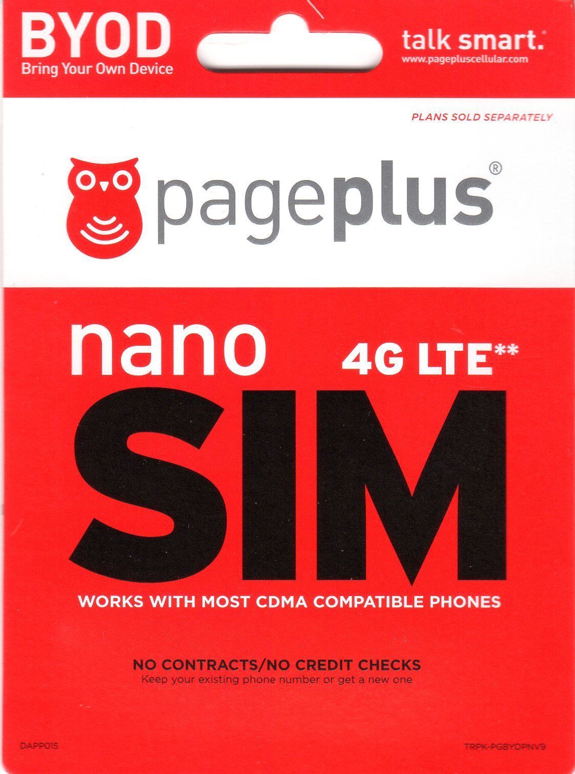 Page Plus 4G LTE Nano Sim Card iPhone 5, 5c, 5s, SE, 6, 6+, 6s, 6s+ 7, & 7+ NEW