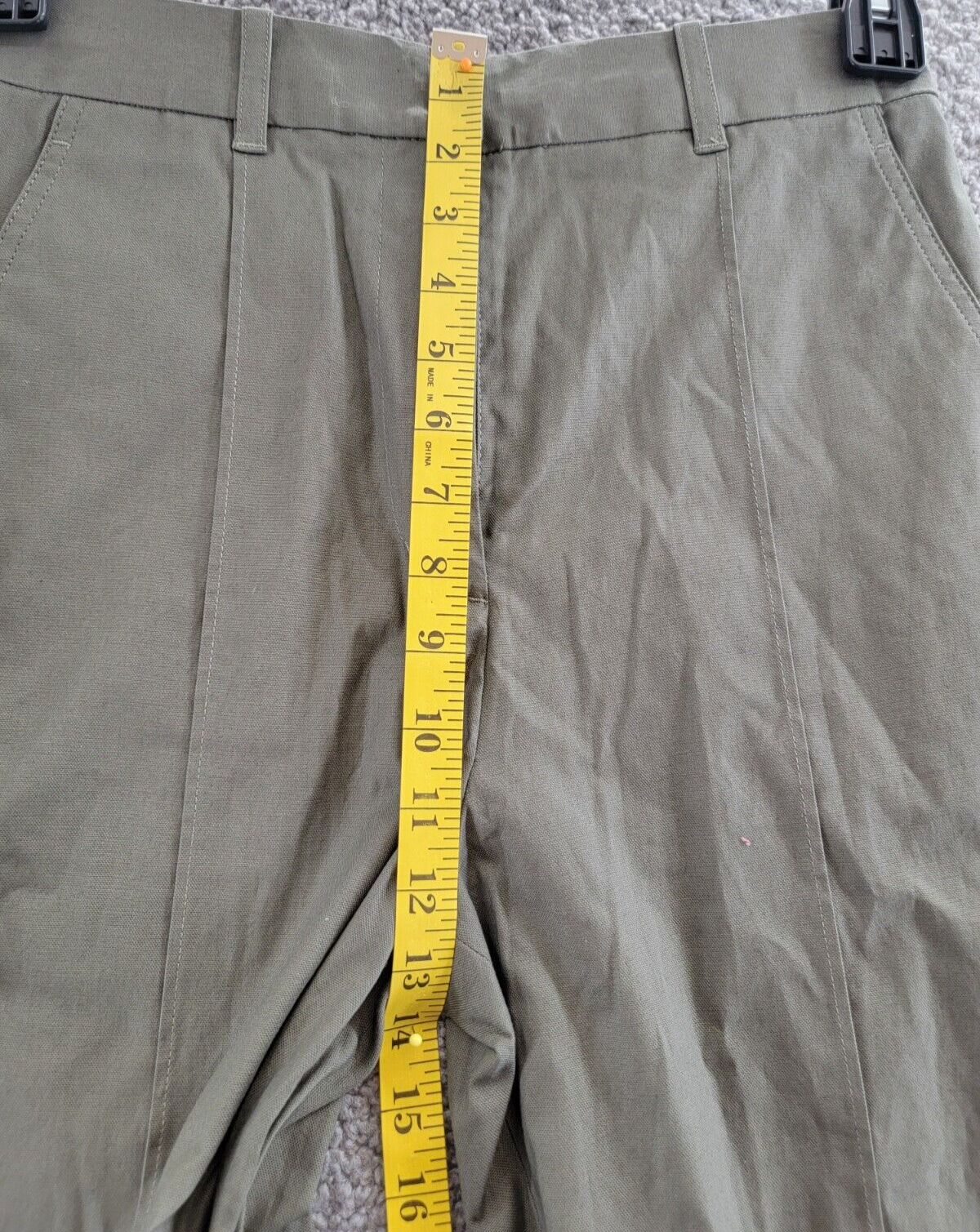3.1 Phillip Lim Cropped Carrot Leg Pants Women's 2 Army Piped Front Zip Hook&Eye - Picture 8 of 18
