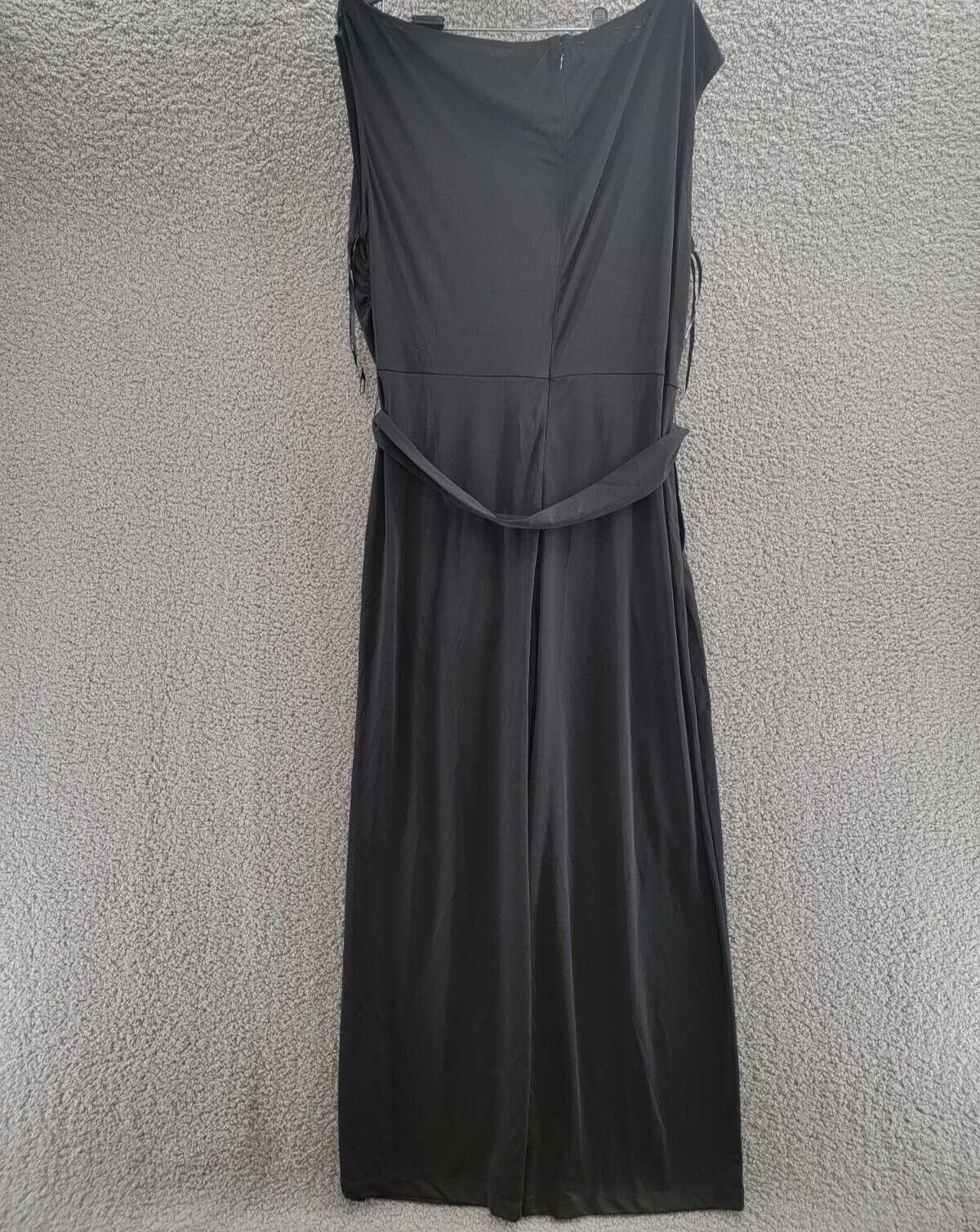 Anne Klein Plus Size Belted Pockets Wide-Leg Jumpsuit Women's 1X Black Back Zip - Picture 11 of 18