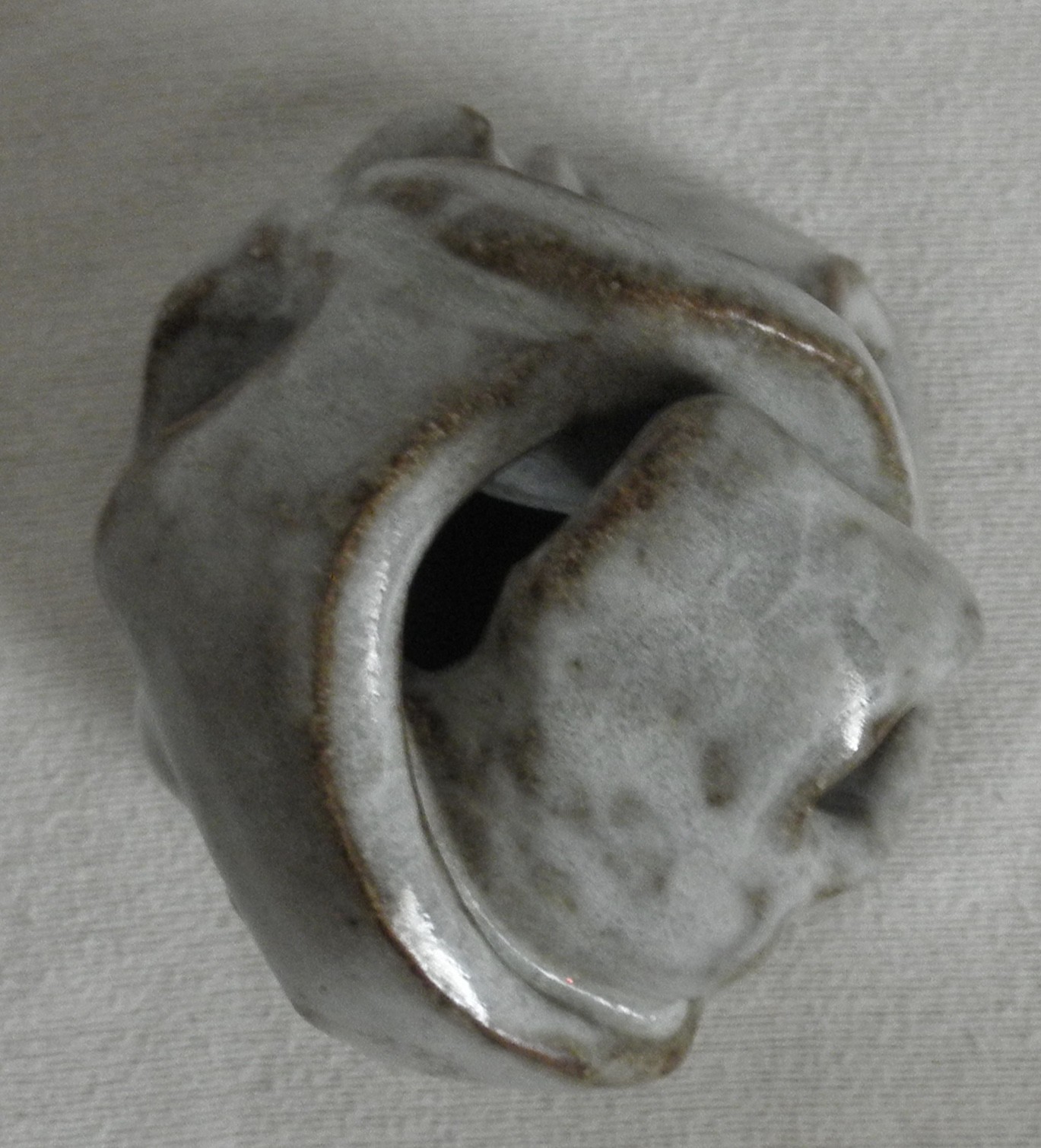 abstract pottery sculpture signed and dated  October 31, 1977