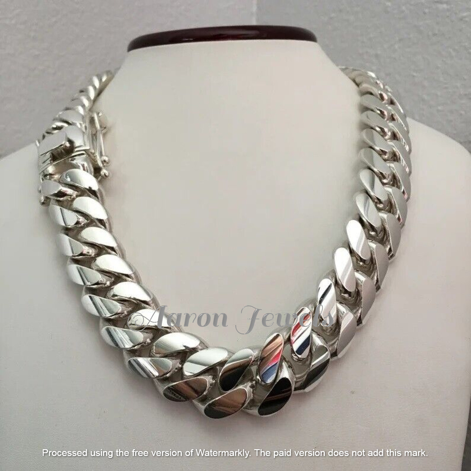 Pre-owned Handmade Men's Miami Plain Cuban 20mm X 26" Link Chain 925 Sterling Silver Italian Lock