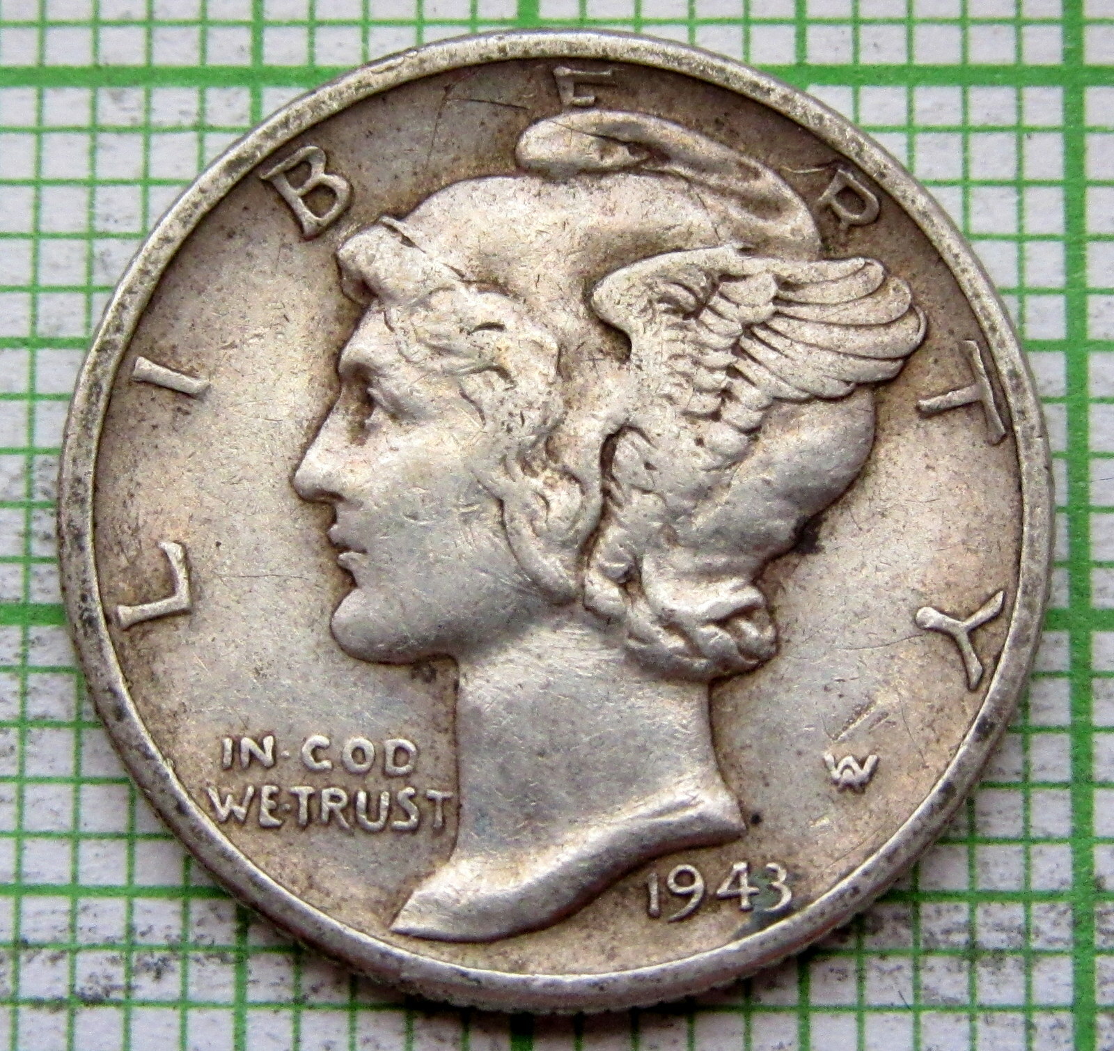 1943年　D アメリカ　10セント　PCGS MS66FB 1943年 D アメリカ 10セント PCGS MS66FBの通販 by こいん's