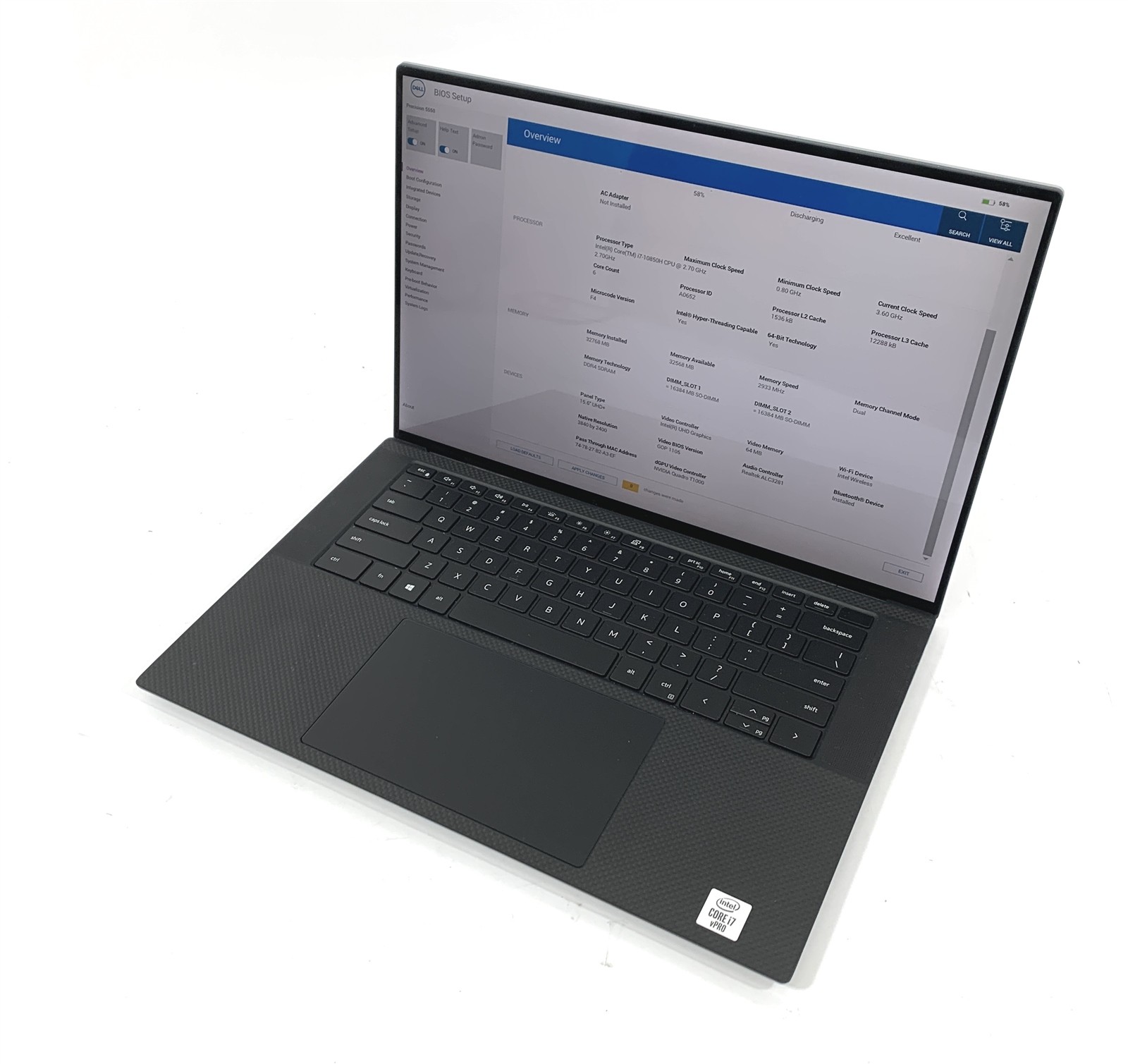 Dell Precision 5550 Laptop i7-10850H 1TB SSD 32GB RAM Quadro