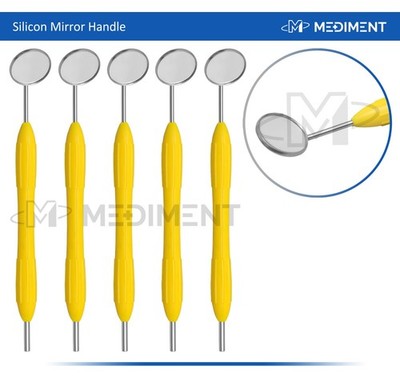 X5 Dentist Mirror Handle Silicone Coated Periodontal Dental Hygienist Instrument
